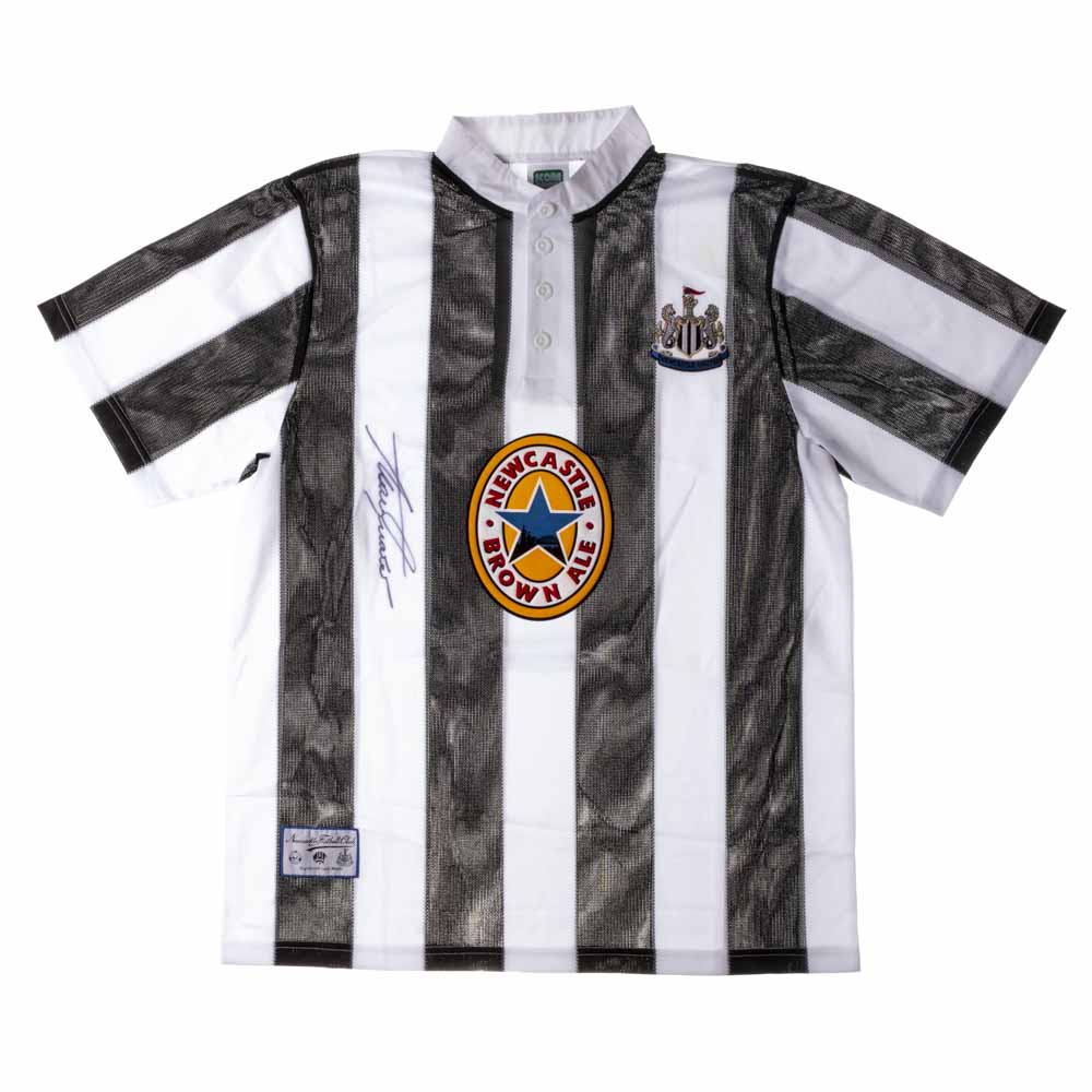 Camisa retrô Newcastle autografada Alan Shearer