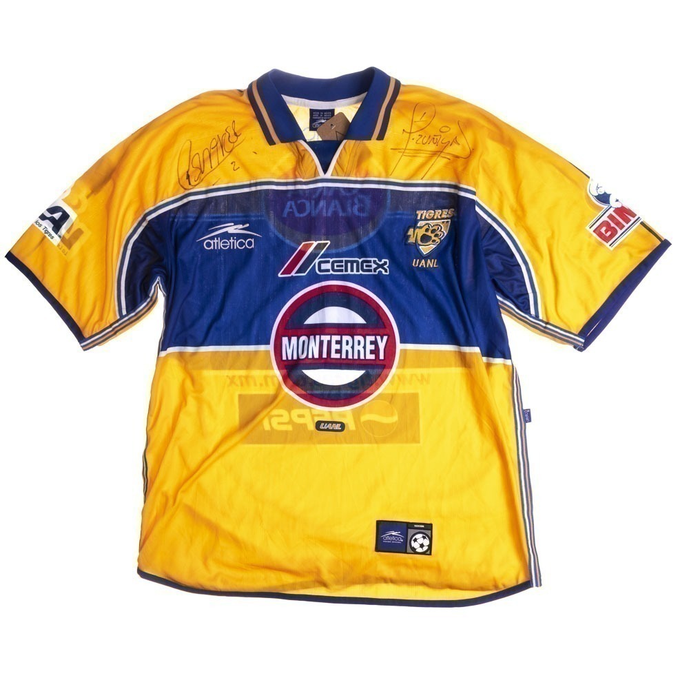 Camisa Atlética Tigres 2001 autografada