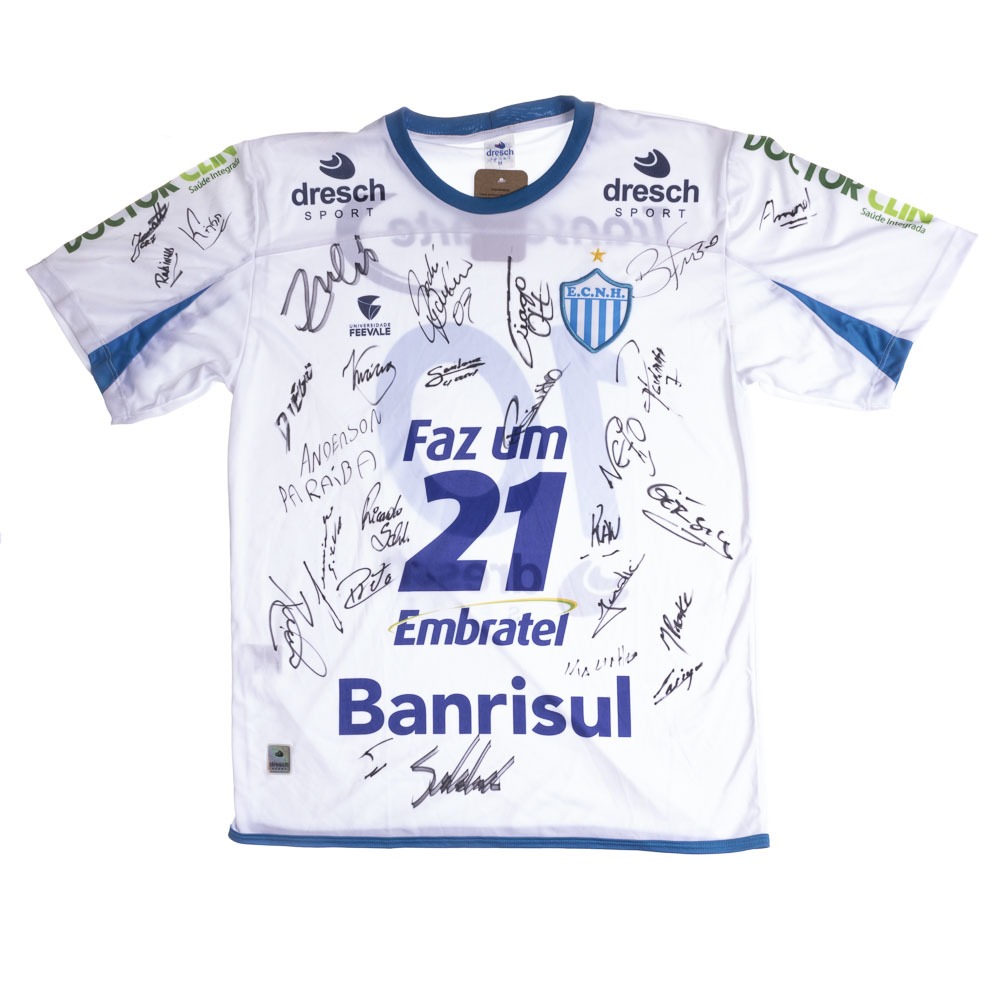 Camisa Dresch Novo Hamburgo 2012 autografada elenco