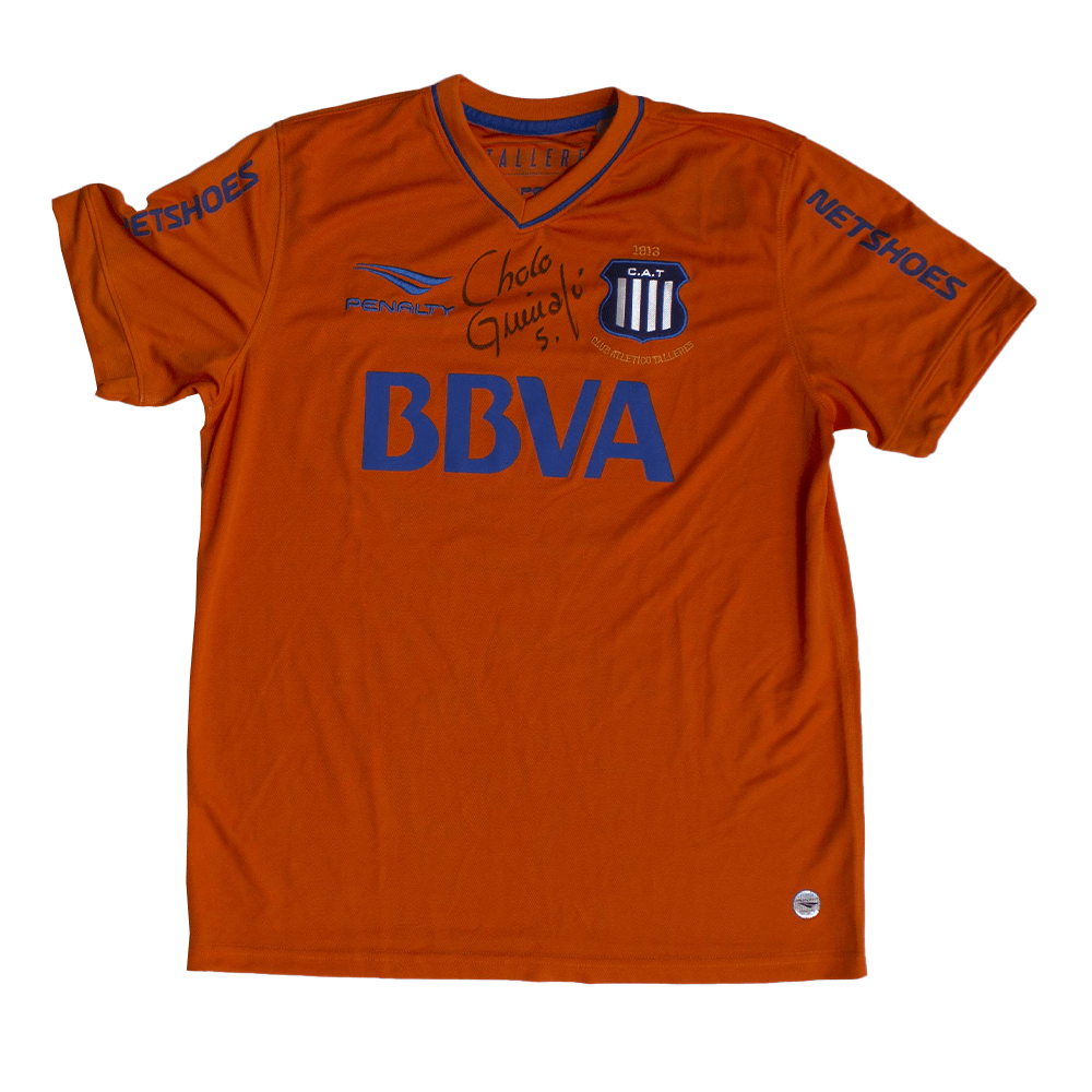 Camisa Club Atlético Talleres autografada pelo Guiñazú