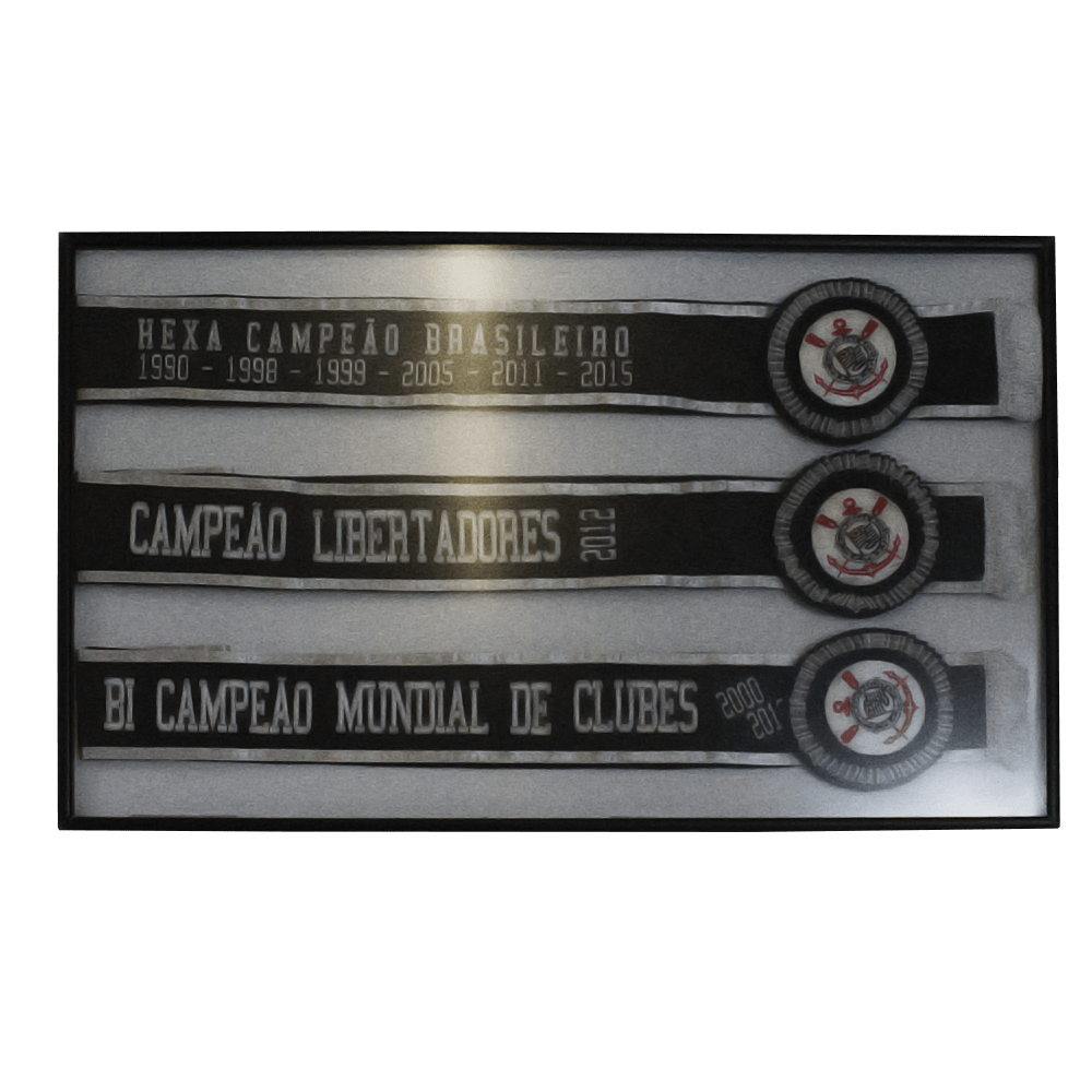 Quadro faixas Hexa Campeão Brasileiro, Campeão Libertadores 2012 e