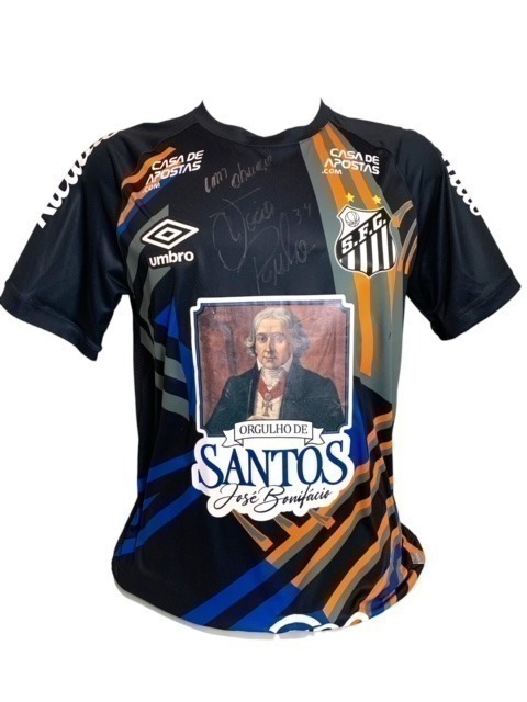 Camisa Santos goleiro autografada pelo João Paulo