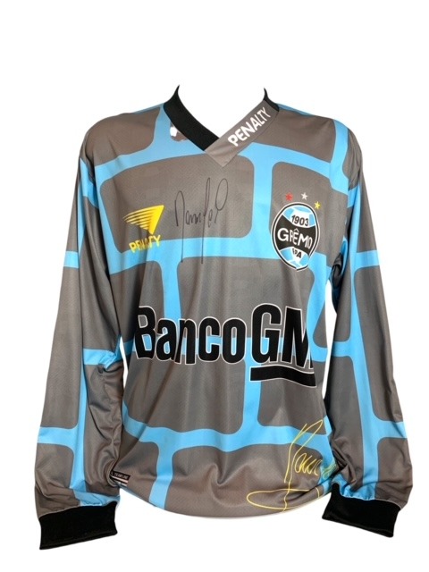 Camisa Grêmio retrô 1998 autografada pelo Danrlei