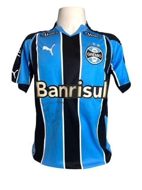 Camisa Grêmio 2010 autografada por jogadores