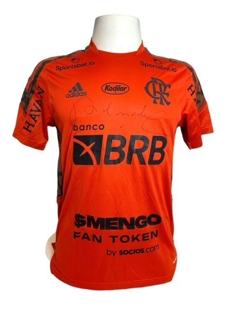 Camisa Flamengo 2021 comissão técnica autografada pelo técnico/jogador Renato Portaluppi