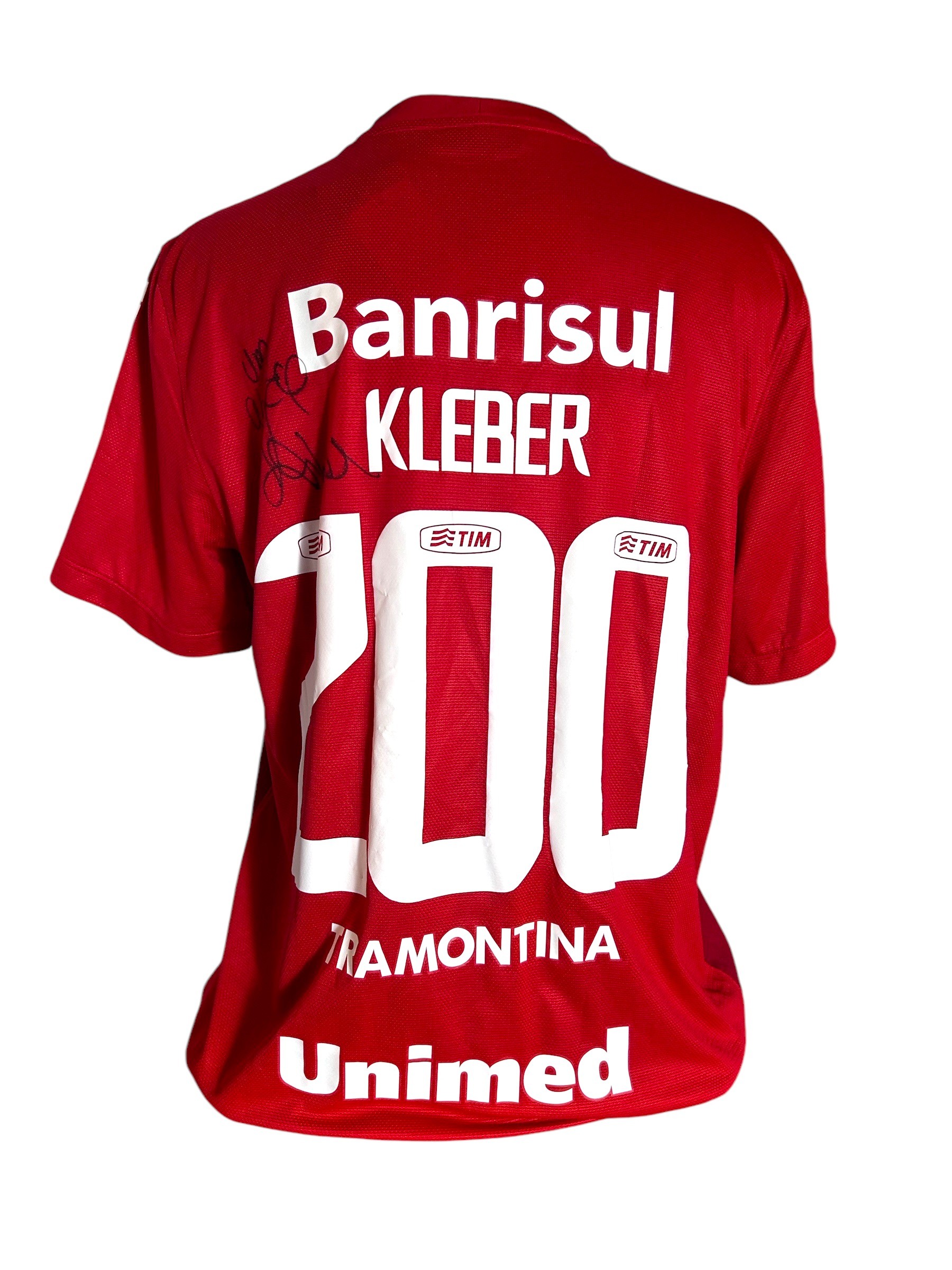 Camisa Internacional 2013 - 200 jogos -  autografada pelo jogador Kleber