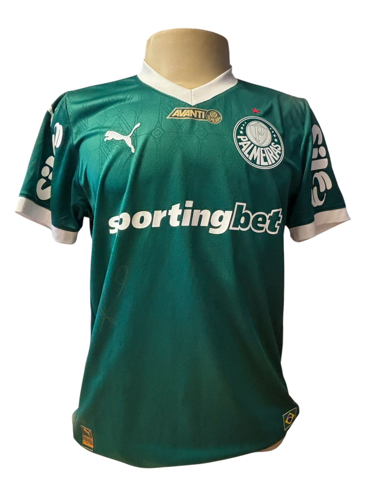 Camisa Palmeiras 2025 autografada pelo jogador Vitor Roque